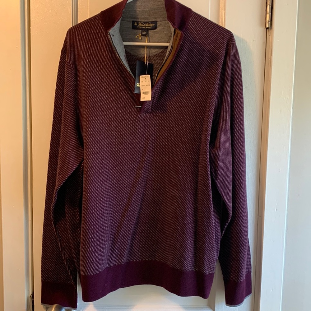 NWT Brooks Brothers Men’s Quarter Zip Sweater - Size L
